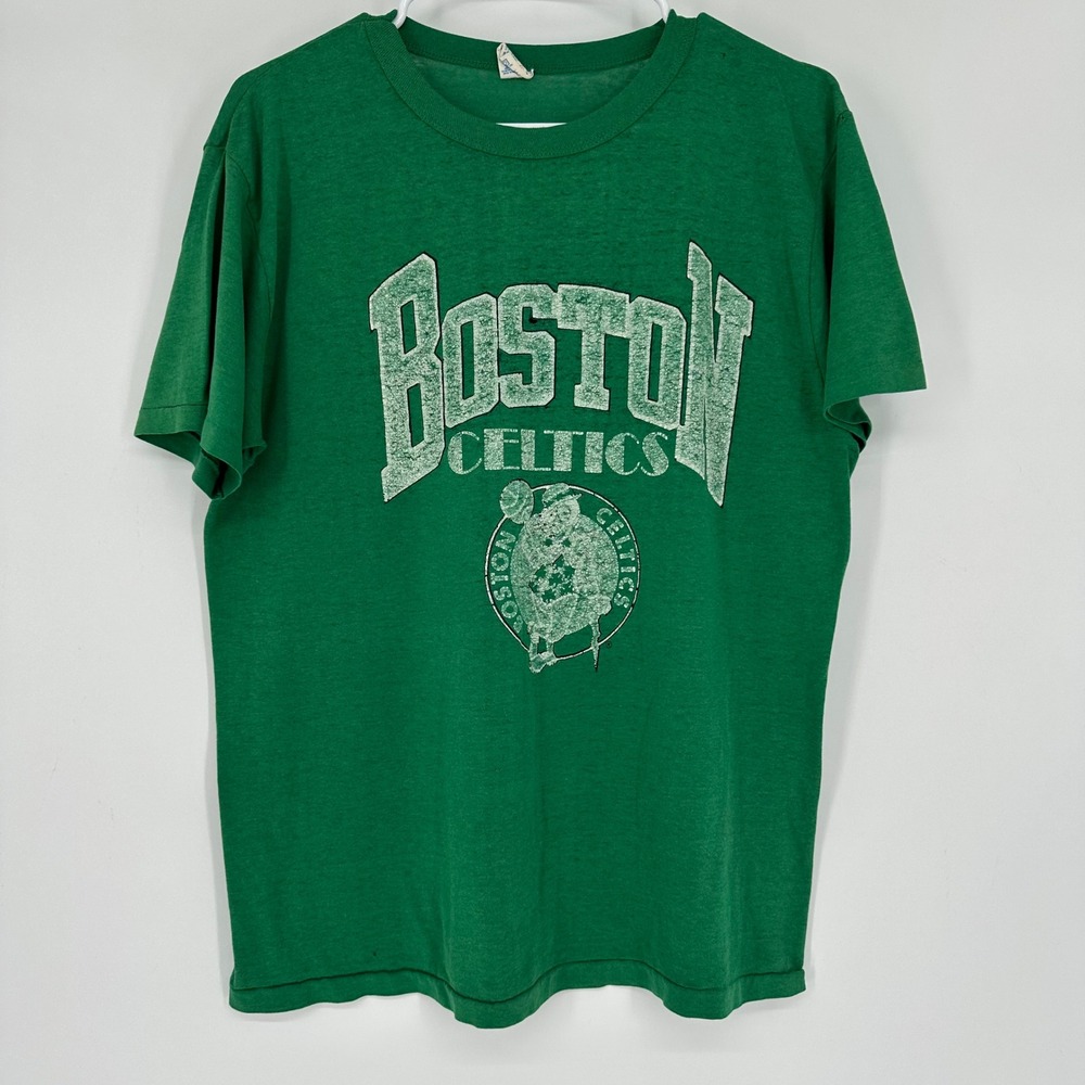 Vintage 80s Champion Boston Celtics T-Shirt Mens Large Green NBA Single Stitch